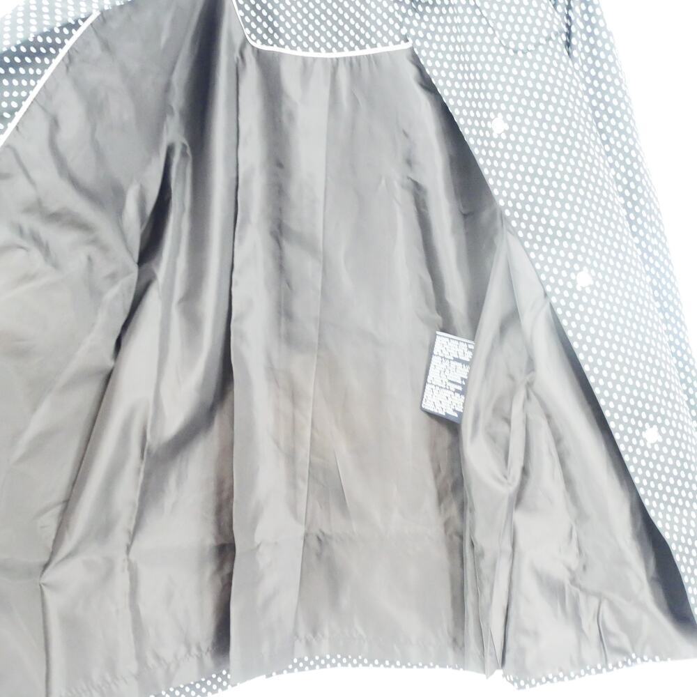 NEW London Fog Women's Small Belted Trench Coat Rain Jacket Black White Dot - Picture 11 of 15